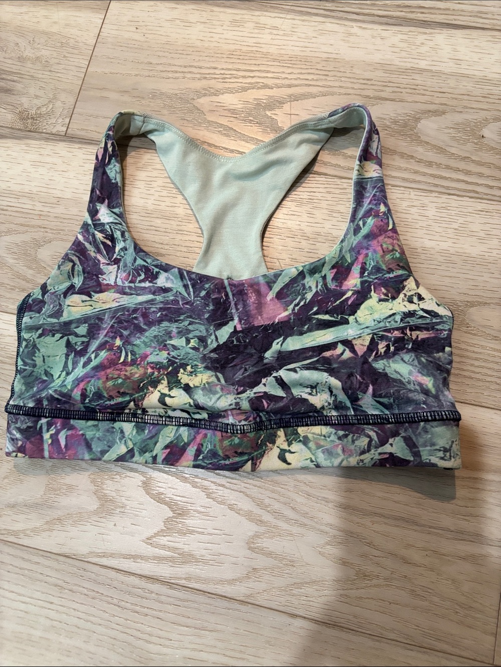 lululemon athletica Abstract Mint & Purple Racerback Sports Bra